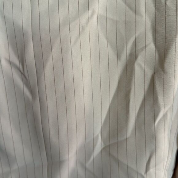 Kasper Women's Beige Brown Pinstripe Jacket Size 12 Mandarin Collar Blazer - Picture 3 of 5